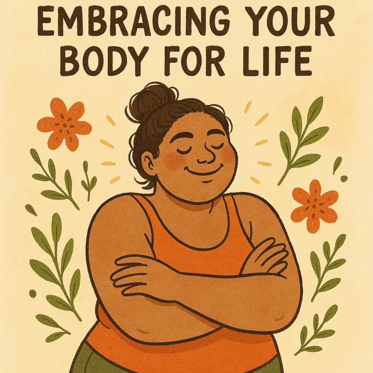 Image illustration of a girl embracing body for life.