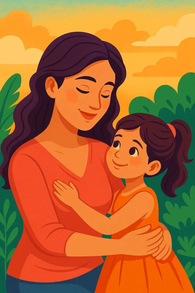 Image illustration of a mother and daughter where the mother in her letter writes about life lessons and she feels her daughter to be free but feel deeply.