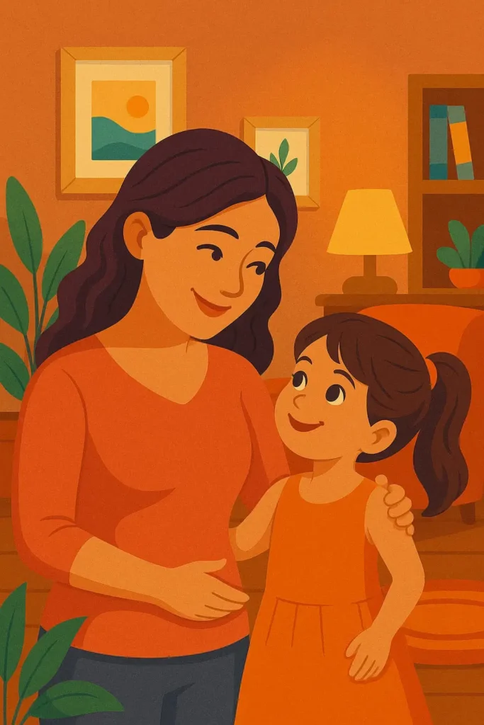 image illustration of a mother and daughter where the mother writes to her daughter about life lessons and they both are so proud of each other.