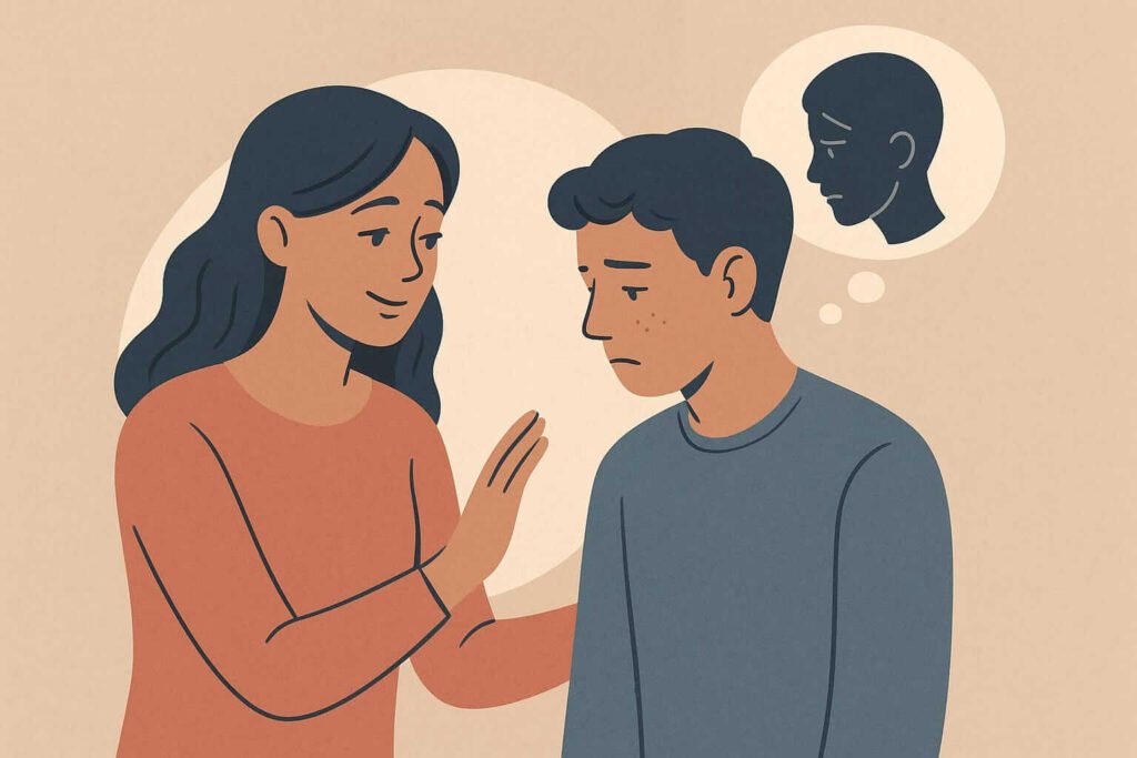 AI image illustration of a girl understanding instead of assuming.