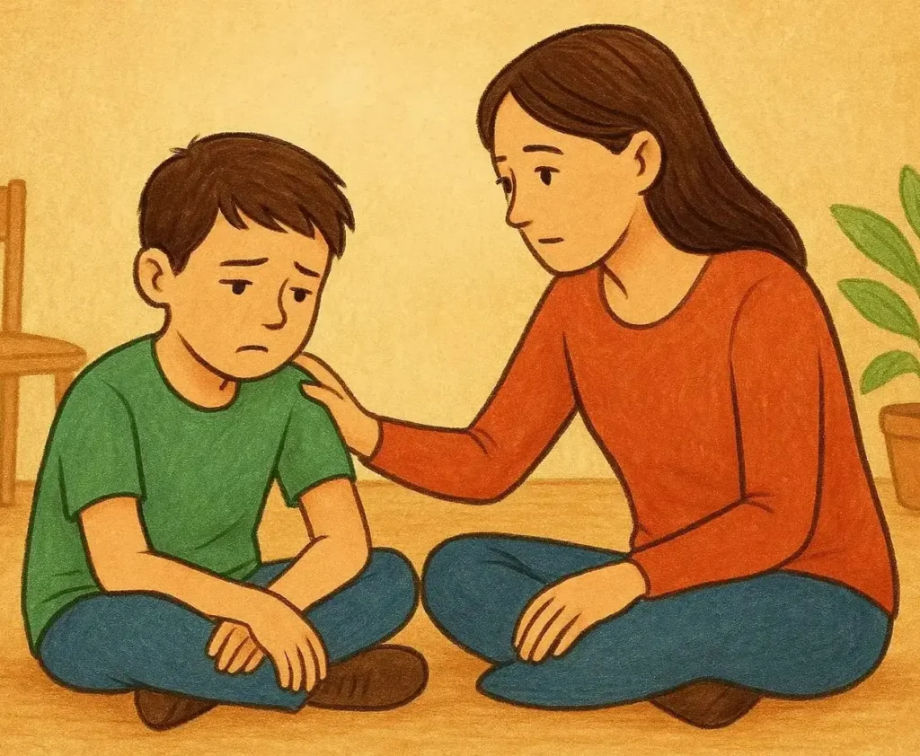 AI image illustration of a mother telling not to adjust but to understand.