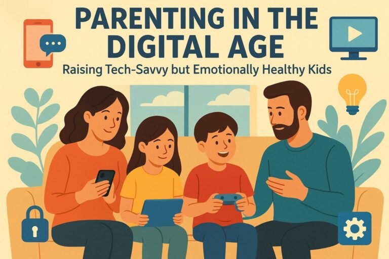 AI image illustration of Parenting in the Digital Age