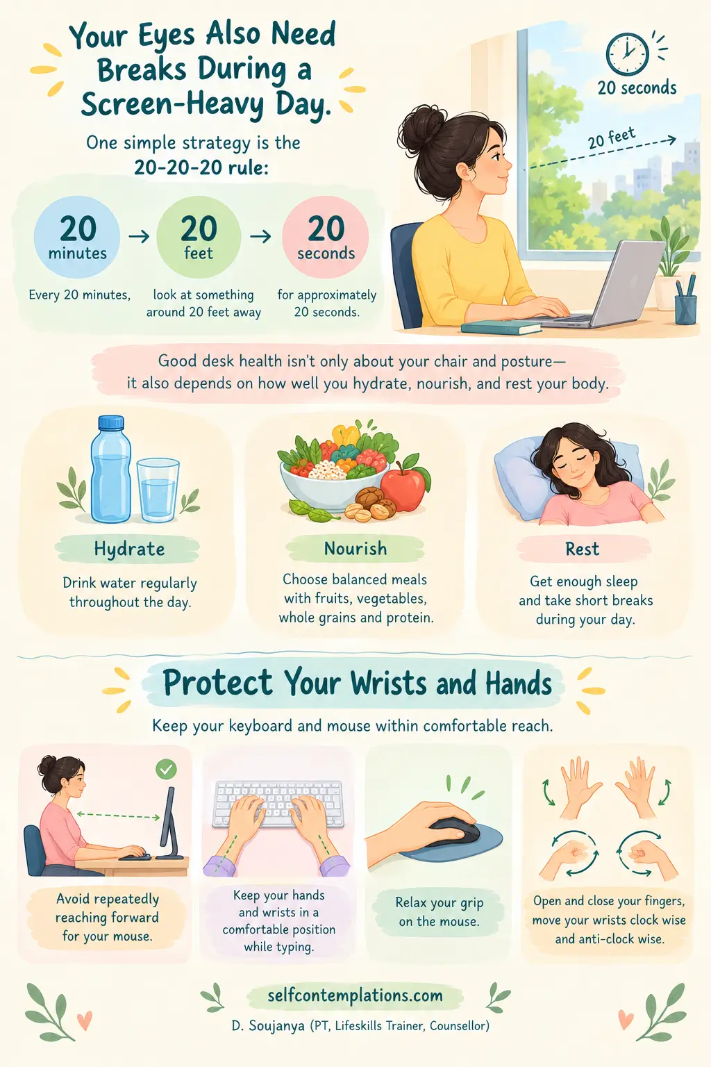 Image of healthier desk job, eye exercises